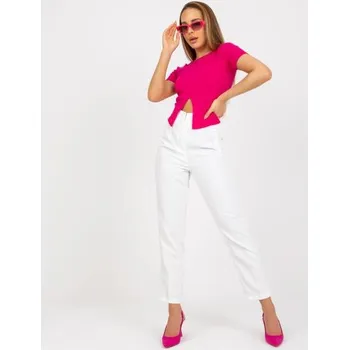 Dámské kalhoty s viskózovou tkaninou elegantní JUSTY bílé