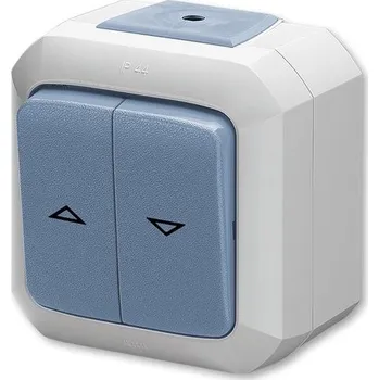 vypínač 3558N-C89510 M Spínač žaluziový jednopólový, řazení 1+1 s blokováním, IP 54, modrá, ABB