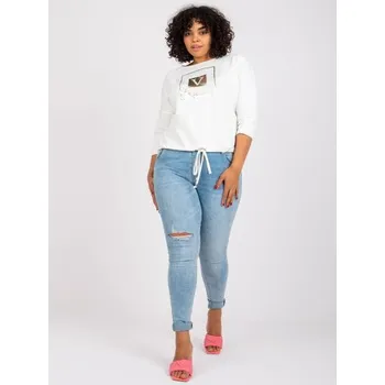 Dámská halenka Dámská halenka s kamínky plus size ROXANNE ecru