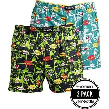 Trenýrky Meatfly pánské boxerky Agostino Green Comics | Zelená | Velikost XXL