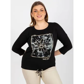 Dámská halenka Dámská halenka s kulatým výstřihem plus size BLANCH černá