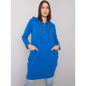 Dámská tunika Dámská tunika s kapucí bavlněná plus size KIERRA tmavě modrá