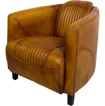 Křeslo Kožené křeslo DT15 Barva nohou: Vieux Bois, Kůže: Medium Brown