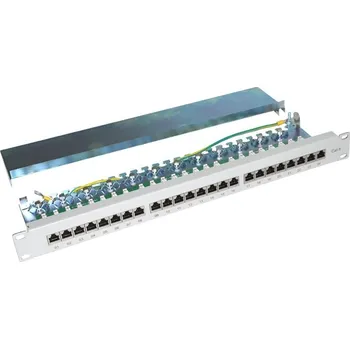 Patch panel XtendLan Patch panel 19", 24 portů, Cat6, stíněný, šedý XL-PP19-24C6S-A-GREY