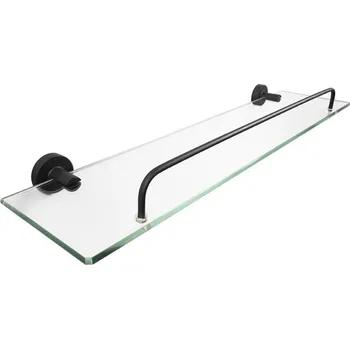 Drátěná police BA-DE Polička Carbon, 52 cm, skleněná, sklo/černý mat