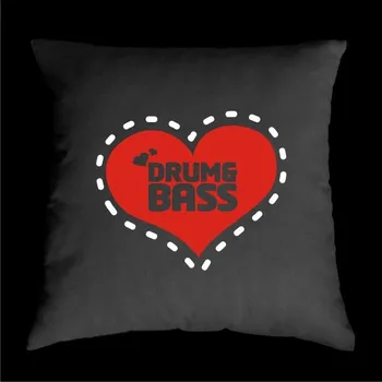 Dekorativní polštářek TEKNOSHOP DNB HEART polštářek s potiskem modrý