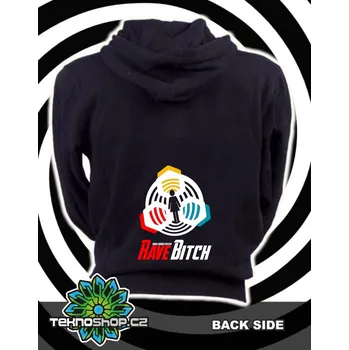 Pánská mikina TEKNOSHOP Virus Sound System RaveBitch mikina na zip s kapucí s potiskem S černá