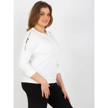 Dámská halenka Dámská halenka plus size s nápisy a 3/4 rukávy KETZIA ecru