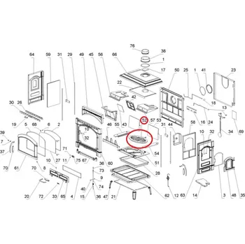 La Nordica - náhradní litinový rošt pro kamna ISOTTA