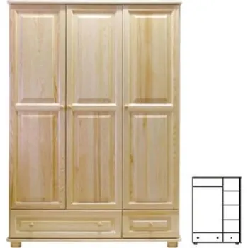 ImportWorld Šatní skříň z masivu Sandra s133 (Barva dřeva: Dub)