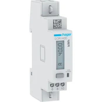 ECR140D Elektroměr digitální 1F, 1 Tarif přímé měření do 40 A, MODBUS výstup, MID, Hager