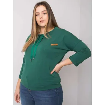 Dámská halenka Dámská halenka s kapucí plus size PASADENA tmavě zelená