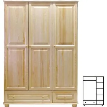 Nábytek ImportWorld Šatní skříň z masivu Sandra s120 (Barva dřeva: Dub)