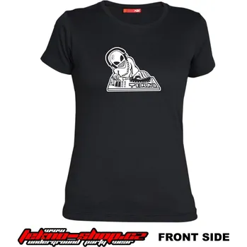 Dámské tričko TEKNOSHOP Alien Dj tekno tričko s potiskem dámské M žluté