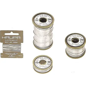 Páječka 160418 Cín k pájení Sn99Cu1 s tavidlem pr. 1,5 mm, 1000 g cívka, Haupa