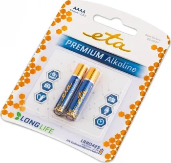 Článková baterie ETA Premium Alkaline LR8PREM2 AAAA 2 ks