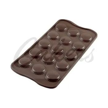 Čokoláda Forma silikon hnědá: PRALINKY MAKRONKY 15x3ml O3cm