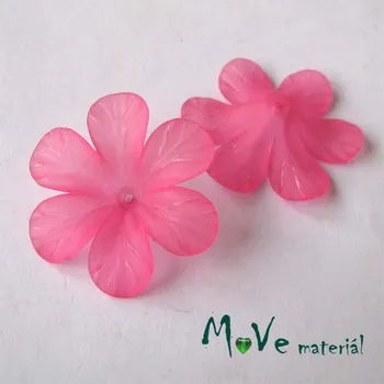 Dětské navlékací korálky Akrylový květ 30mm, 2ks, růžový