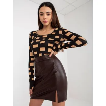 Dámská halenka Dámská halenka s potiskem JUNIPER černo-hnědá