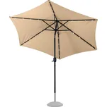 DEMA Alu slunečník se solárním LED osvětlením 270 cm Triest, béžový