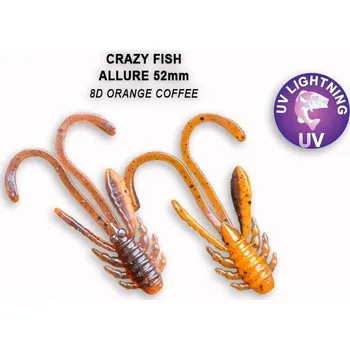 Gumová nástraha Crazy Fish Allure 5,2cm 8D Orange Coffee (6ks)