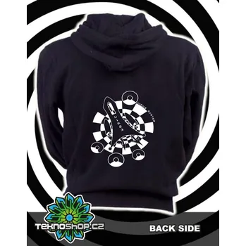 Pánská mikina TEKNOSHOP Virus Sound System Nasa mikina na zip s kapucí s potiskem M černá