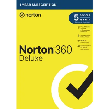 Antivir Norton 360 Deluxe, 5 zařízení, 1 rok