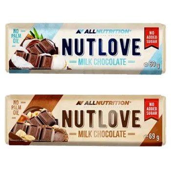 Hotové jídlo Allnutrition Nutlove milk chocolate bar 69g -mléčná čokoláda, kokos