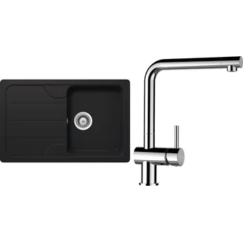 Granitový dřez Set Schock S25-8 (dřez Formhaus D-100S Onyx + baterie Epos Chrom)