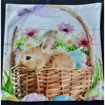 Povlak na dekorativní polštářek Povlak na polštářek Zajíc košík