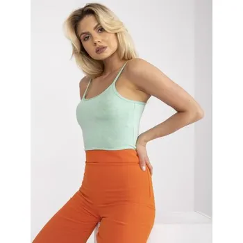 Dámské tričko Dámský top melanžový z bambusové tkaniny BASIC světle zelený