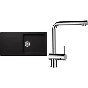 Granitový dřez Set Schock S23-8 (dřez Formhaus D-100L Nero + baterie Epos Chrom)