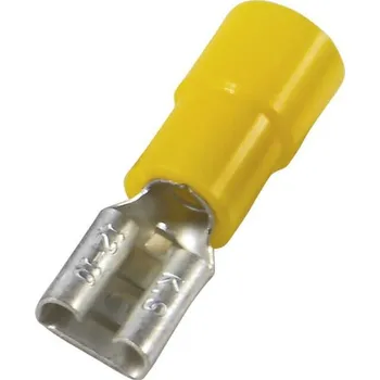 Kabelové oko 340396 Objímka plochá s PC izolací 4 - 6 mm2, 6,3 x 0,8 žlutá, Haupa