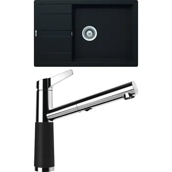 Granitový dřez Set Schock S19-7 (dřez Manhattan D-100LS Onyx + baterie SC-510.120 Onyx)