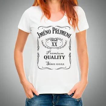 Dámske narozeninové tričko -Jack style- Vlastní jméno / věk / rok narození, Barva látky tyrkysová modrá, Střih Dámsky, Velikost XS