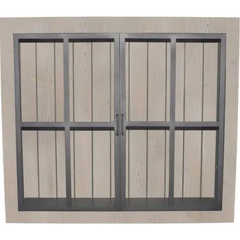 Kuchyňská skříňka Horní kuchyňská skříňka prosklená s kovovými dvířky CI10 Patina povrchu: Bez patiny, Barva povrchu nábytku: Amande