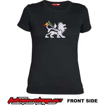 Dámské tričko TEKNOSHOP RASTA LION dnb tričko s potiskem dámské M červené