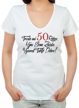 Dámské tričko Narozeninové tričko 50 pro ženu SK bílé