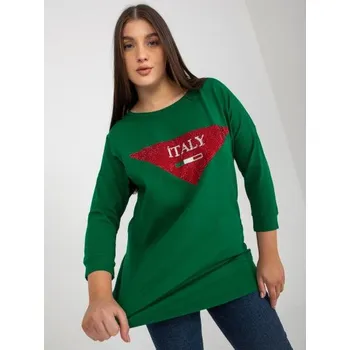 Dámská halenka Dámská halenka s 3/4 rukávy plus size CELINE tmavě zelená