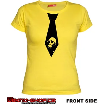 Dámské tričko TEKNOSHOP Kravata tekno tričko s potiskem dámské M černé