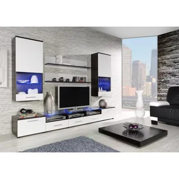 Obývací stěna ImportWorld Obývací stěna Callisto II, wenge/bílý lesk