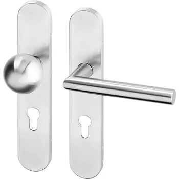 Dveřní kování ACT SERVIS ACT - Tipa OV Provedení: PZ LI (klika levá/koule), Povrch: IN - nerez, Rozteč: 90 mm