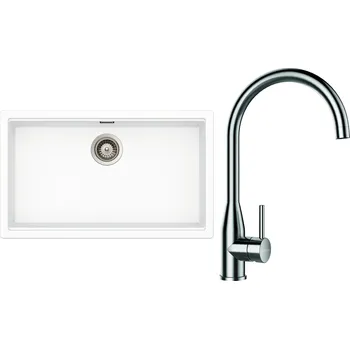 Kuchyňský dřez Set Schock S33-2 (dřez Kiruna N-100XL Day + baterie Kavus Nerez + komponenty Nerez)