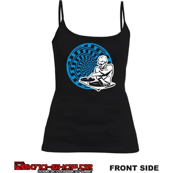 TEKNOSHOP Magic Dj BLUE tekno tílko s potiskem dámské L černé