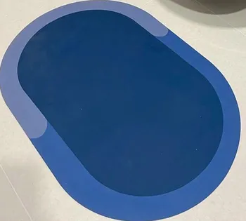 Rychleschnoucí koupelnová předložka 59 x 40 cm modrá