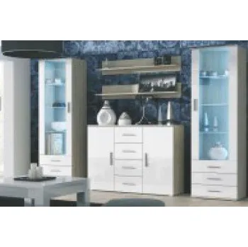 Komoda ImportWorld Komoda Lucilla dub sonoma/bílý lesk