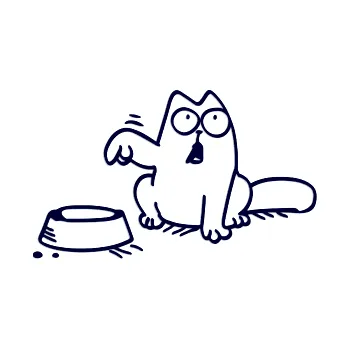 Samolepící bloček Samolepka na auto s hladovou kočkou Simon's Cat / Simons Cat - černá, bílá Barva: černá (na světlé auto)