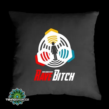 Dekorativní polštářek TEKNOSHOP Virus Sound System RaveBitch polštářek s potiskem černý