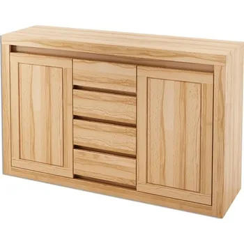 ImportWorld Komoda Pansy masiv buk v90 x š140 x h41 cm (Barva dřeva: Šedá)