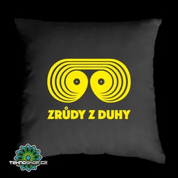 Dekorativní polštářek TEKNOSHOP Zrůdy z Duhy polštářek s potiskem černý